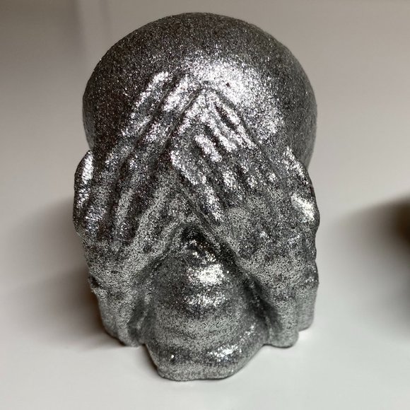 Glittery Three Wise Skeleton Heads- See, hear, speak no evil - Picture 2 of 4